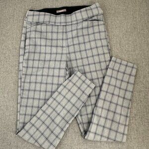 Maurices Plaid Pullover Pants Elastic Waist Gray Black‎ 5 Reg Dressy Work Preppy